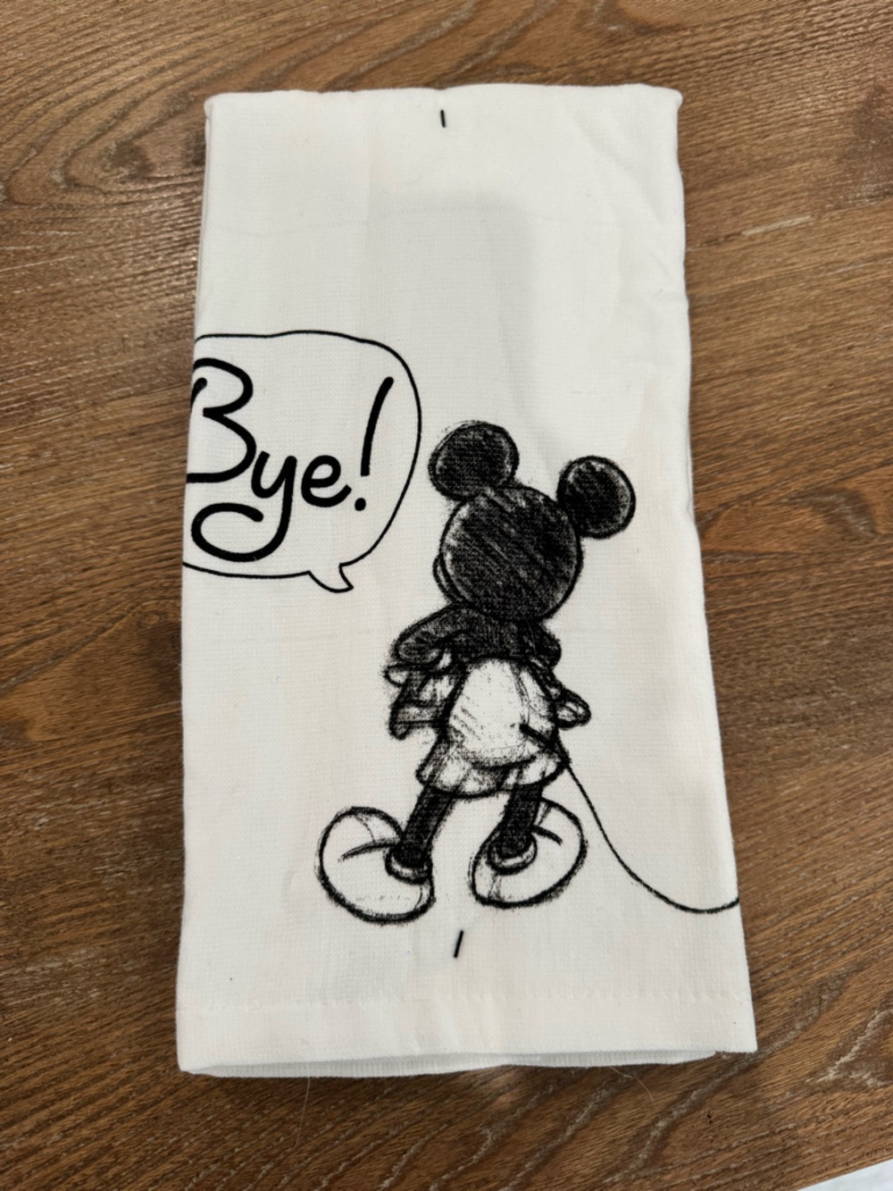 Mickey Mouse White Kitchen Towel - Hi Speech Bubble NWT - Picture 2 of 2
